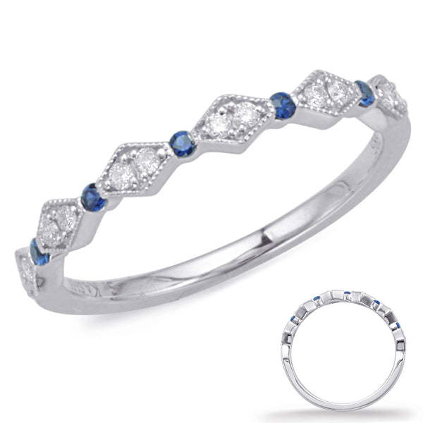 White Gold Sapphire & Diamond Ring - C8031-SWG