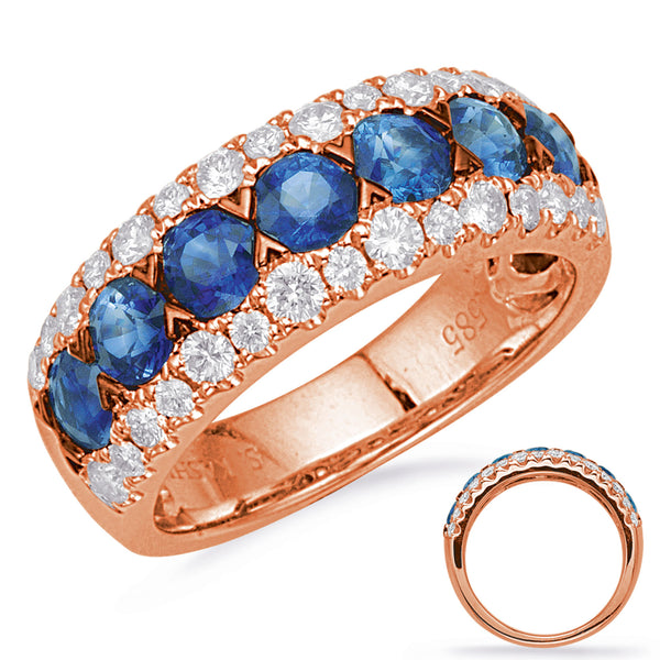 Rose Gold Sapphire & Diamond Ring - C8032-SRG