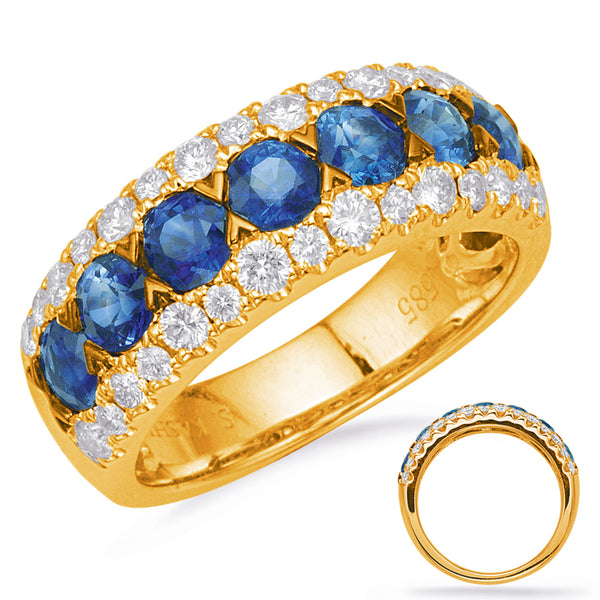 Yellow Gold Sapphire & Diamond Ring - C8032-SYG