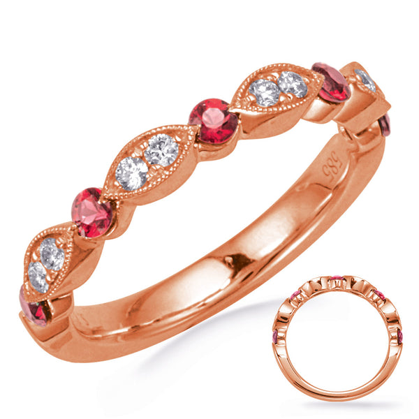 Rose Gold Ruby & Diamond Ring - C8034-RRG