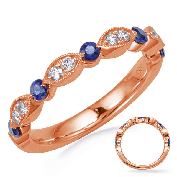 Rose Gold Sapphire & Diamond Ring - C8034-SRG