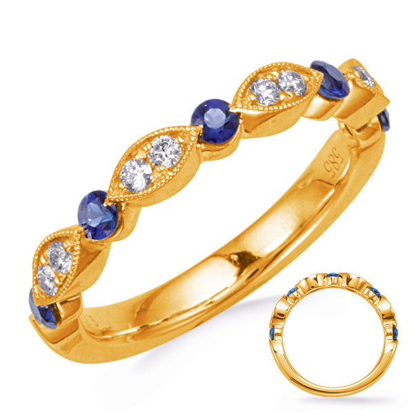 Yellow Gold Sapphire & Diamond Ring - C8034-SYG