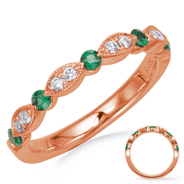 Rose Gold Emerald & Diamond Ring - C8055-ERG