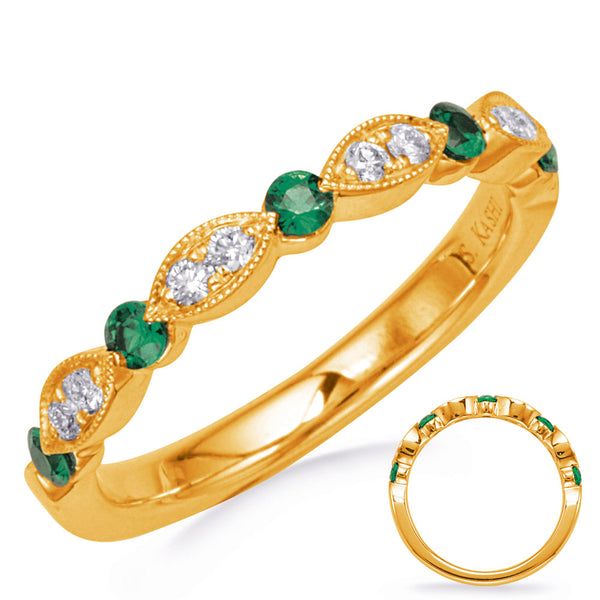 Yellow Gold Emerald & Diamond Ring - C8055-EYG
