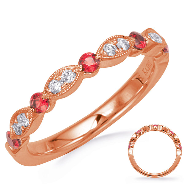 Rose Gold Ruby & Diamond Ring - C8055-RRG
