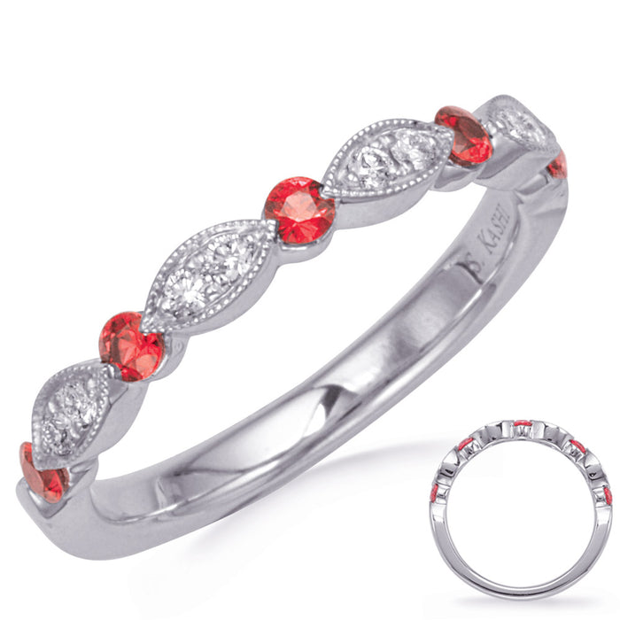 White Gold Ruby & Diamond Ring - C8055-RWG