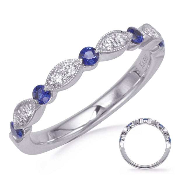 White Gold Sapphire & Diamond Ring - C8055-SWG