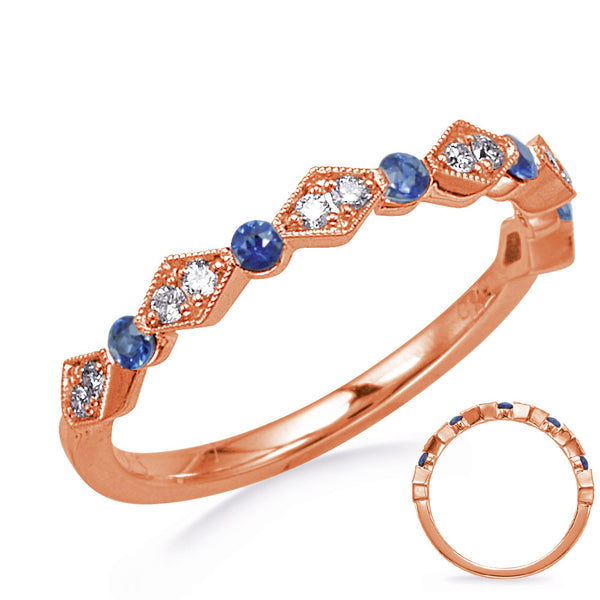 Rose Gold Sapphire & Diamond Ring - C8056-SRG