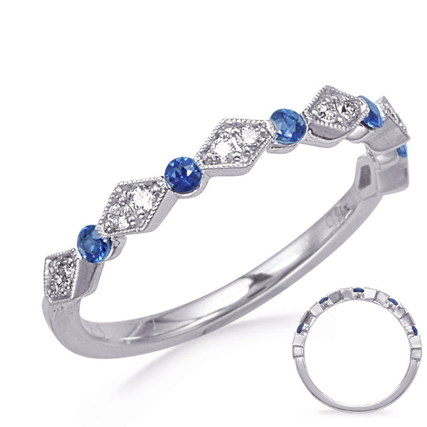 White Gold Sapphire & Diamond Ring - C8056-SWG