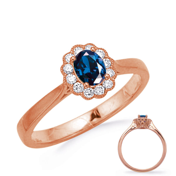 Rose Gold Sapphire & Diamond Ring - C8203-SRG