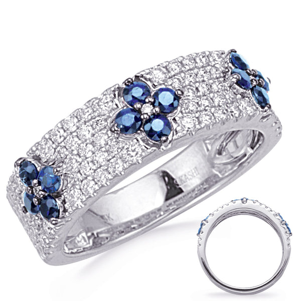 White Gold Sapphire & Diamond Ring - C8205-SWG
