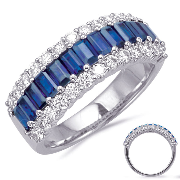 White Gold Sapphire & Diamond Ring - C8212-SWG