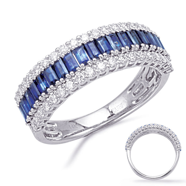 White Gold Sapphire & Diamond Ring - C8213-SWG