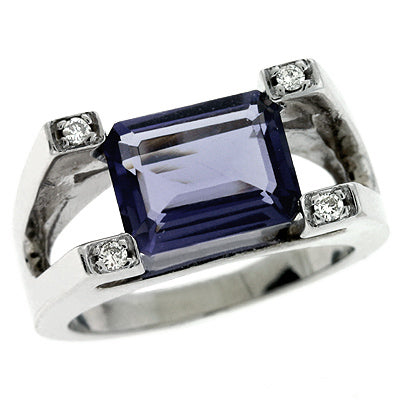 Iolite & Diamond Ring - CX5556-IWG