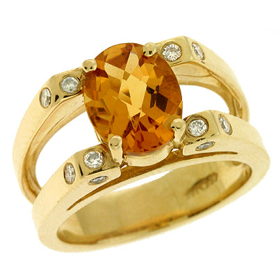 Citrine./ Diamond Ring - CX5615-C