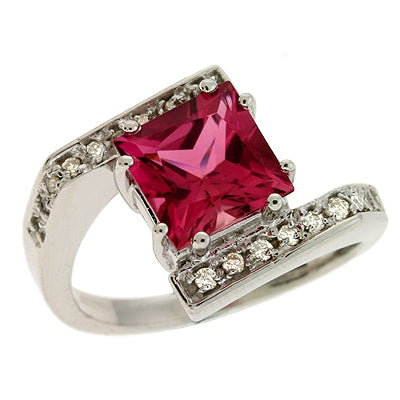 Pink Tourmaline./diamond Ring - CX5634-PTW