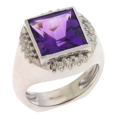 Amethyst. & Diamond Ring - CX5647-AWG