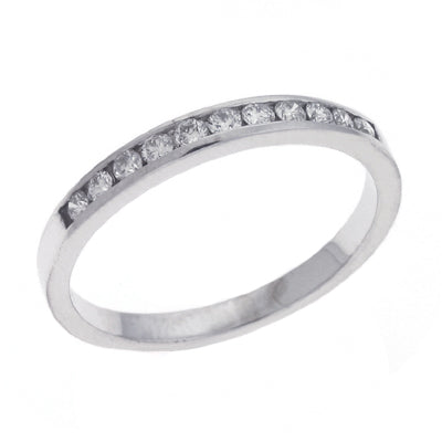 Channel Set White Gold Band - D0337WG