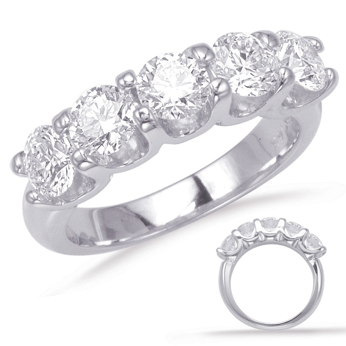 White Gold Prong Set Band - D3027WG