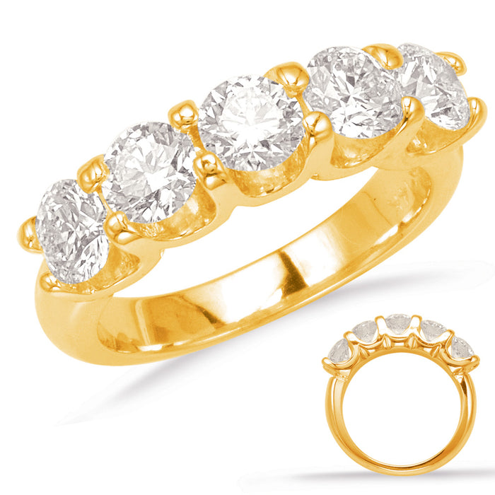 Yellow Gold Prong Set Band - D3027YG