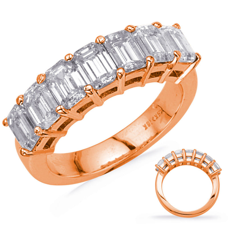 Rose Gold Emerald Cut Diamond Band - D3117RG