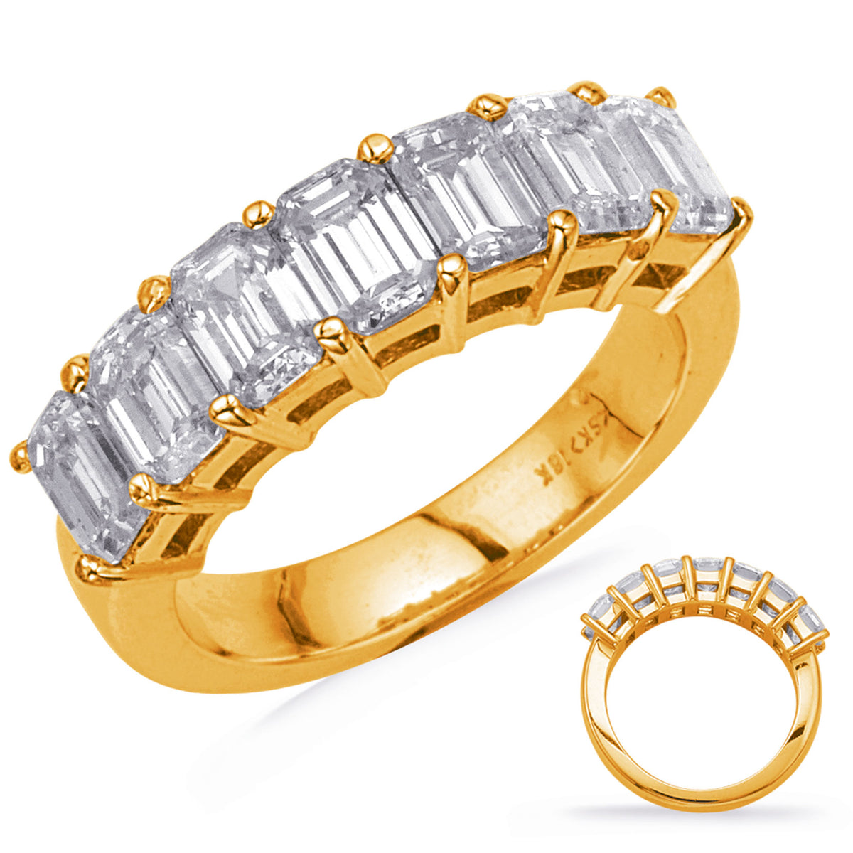 Yellow Gold Emerald Cut Diamond Band - D3117YG