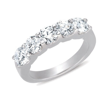 Platinum Diamond Five Stone Band - D3178-PL