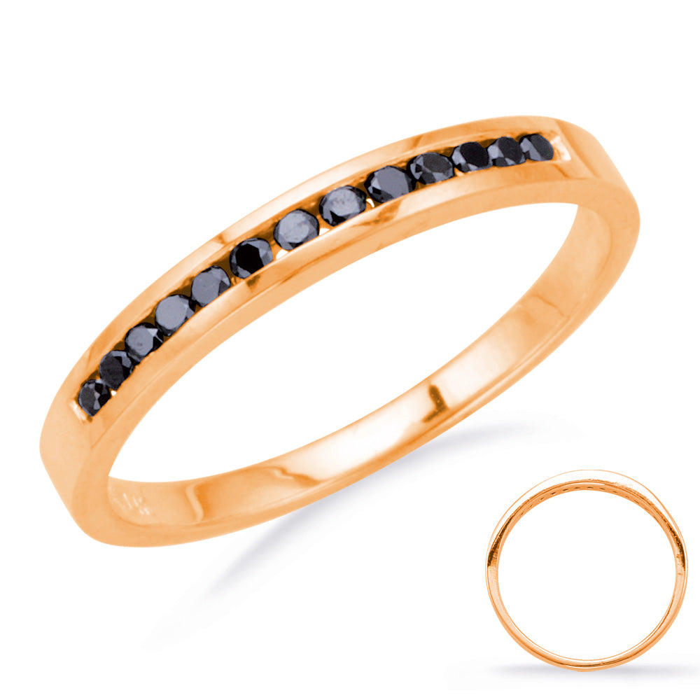 Rose Gold Black Diamond Band - D3278BLRG