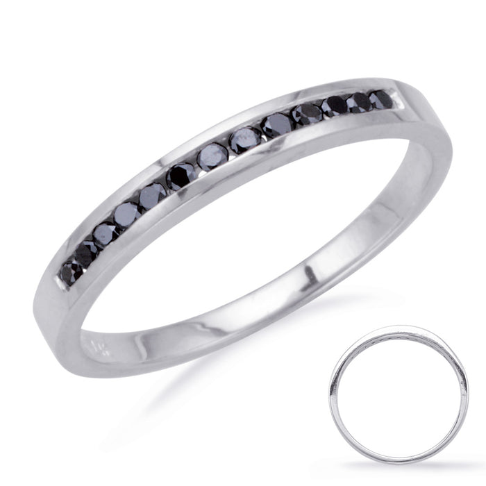 White Gold Black Diamond Band - D3278BLWG