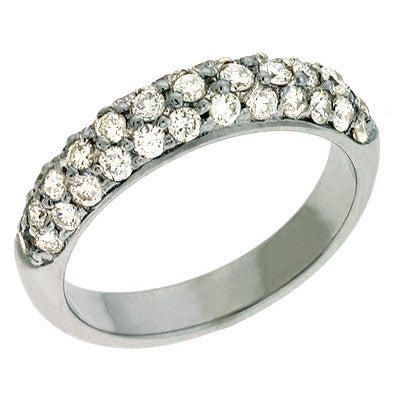 White Gold Pave Band  # D3315WG - Zhaveri Jewelers