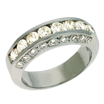 White Gold Pave Ring  # D3341WG - Zhaveri Jewelers
