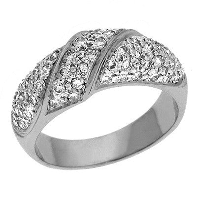 White Gold Pave Ring  # D3446WG - Zhaveri Jewelers