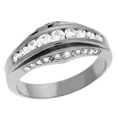 White Gold Diamond Band  # D3508WG - Zhaveri Jewelers