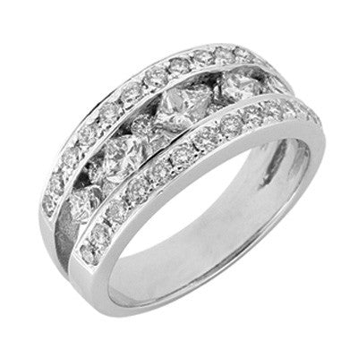 White Gold Diamond Band  # D3641WG - Zhaveri Jewelers