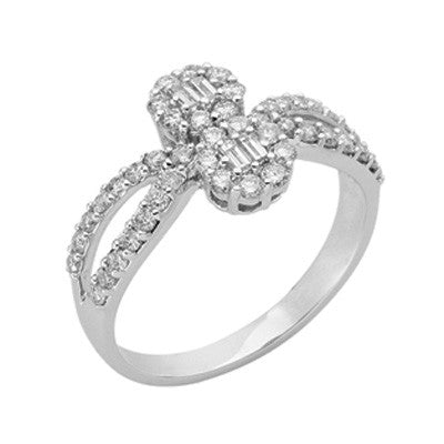 White Gold Diamond Ring  # D3690WG - Zhaveri Jewelers
