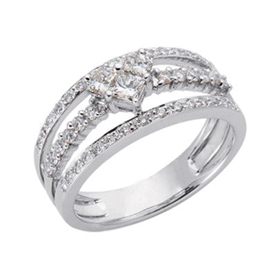 White Gold Diamond Ring  # D3704WG - Zhaveri Jewelers