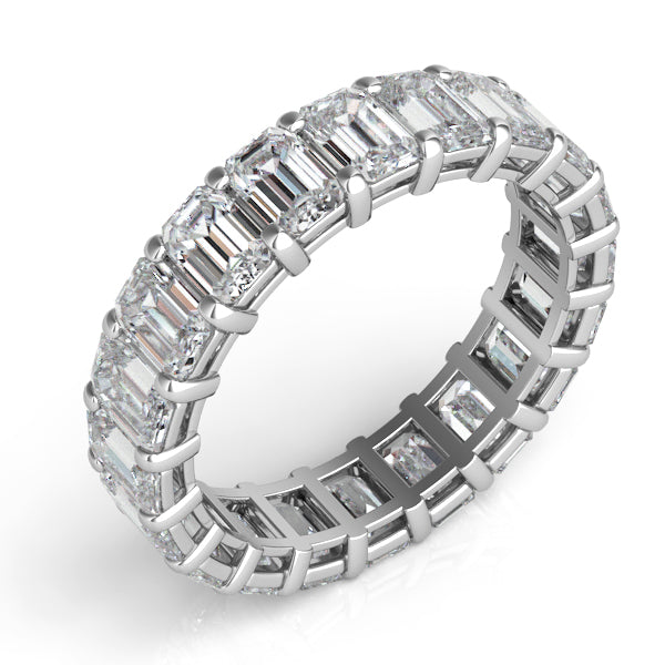 White Gold Emerald Cut Eternity Band - D3849-331WG