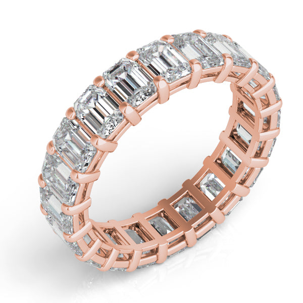 18k Rose Gold Emerald Cut Eternity Band - D3849-369RG