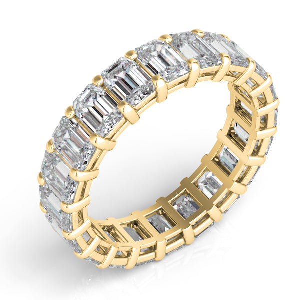 Yellow Gold Emerald Cut Eternity Band - D3849-369YG