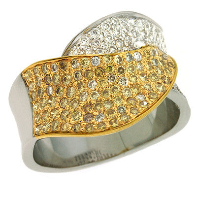 White Gold Yellow Diamond Ring