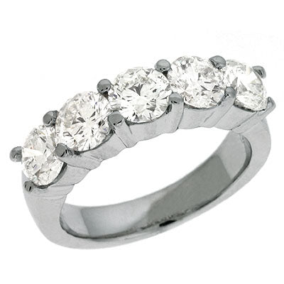 White Gold Prong Set Band - D4020WG