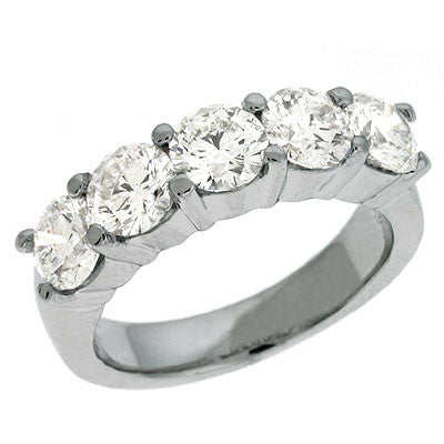 White Gold Prong Set Band