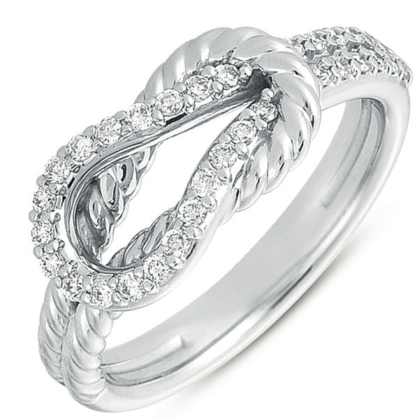White Gold Rope Love Knot Ring