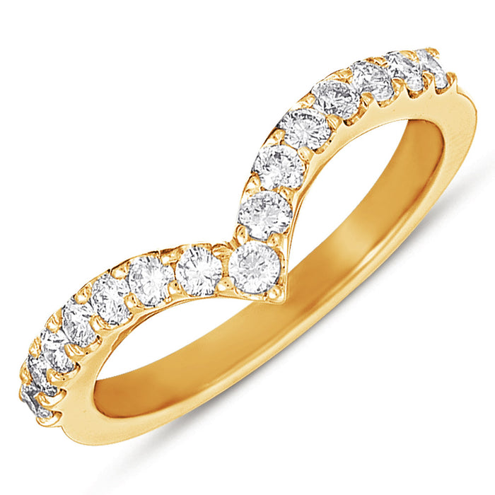 Yellow Gold Curved Band - D4166YG