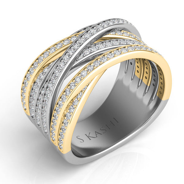 Yellow & White Gold Pave Ring