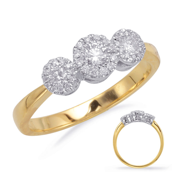 Yellow & White Gold Diamond Fashion Ring - D4243YW