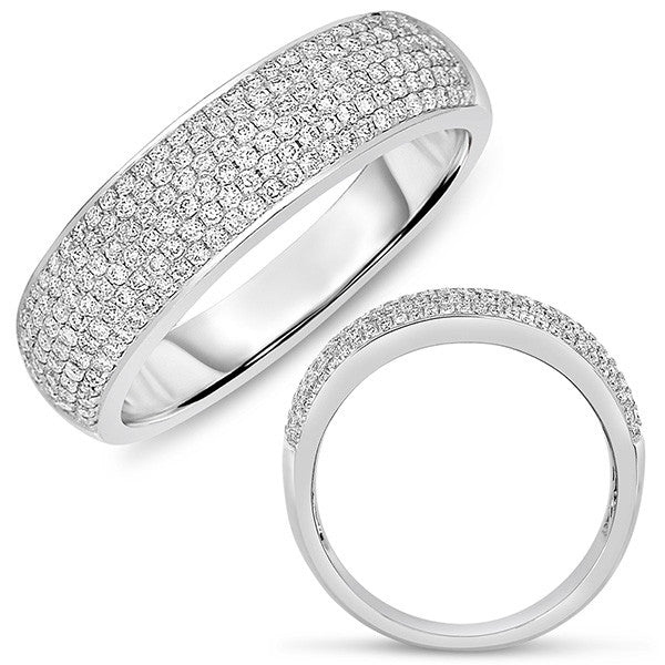 White Gold Pave Band 5.5mm wide