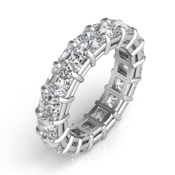 White Gold Asscher Cut Eternity Band - D4379-400WG