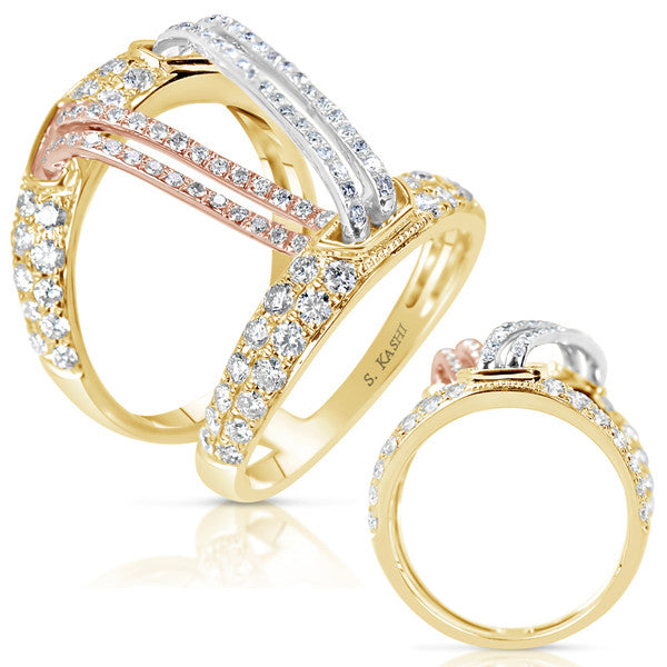 Yellow & Rose & White Fashion Ring