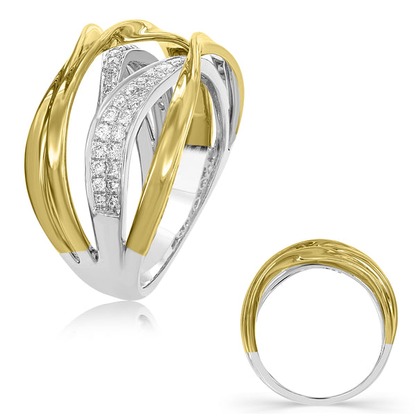 Yellow & White Gold Diamond Fashion Ring - D4483YW